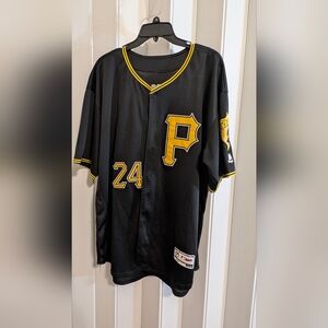 Barry Bonds Pirates Number 24 Jersey with Yellow Accents, Size 52